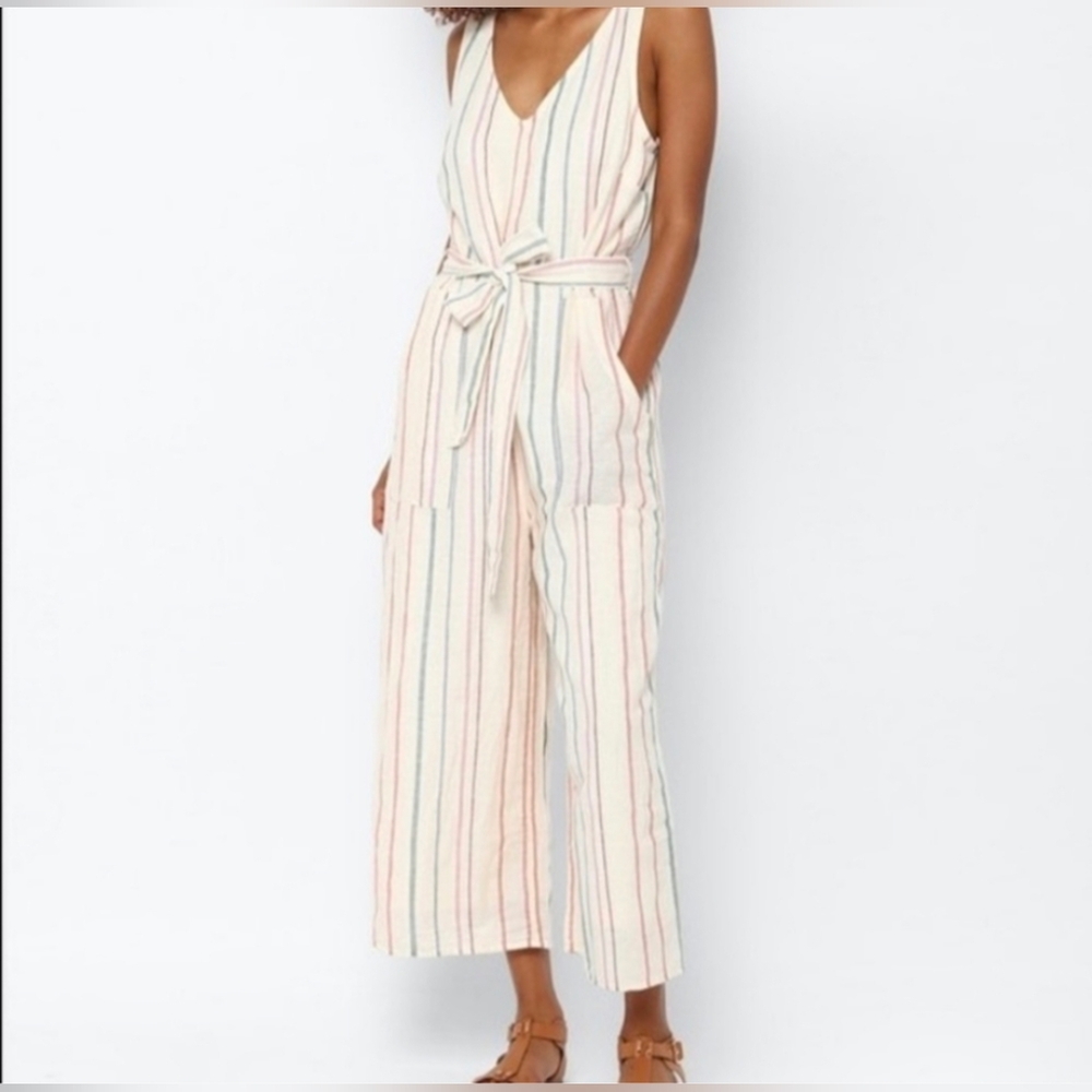 American Eagle Striped Sleeveless Jumpsuit